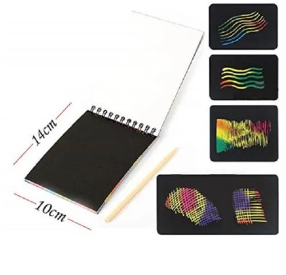 Small SCRATCH NOTE PAD Scratch book with wooden stick notepad size 14cmx10cm