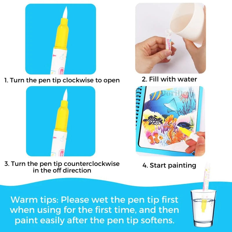 Magic Reusable Water Coloring Activity Book