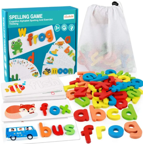 Spelling Educational Toy with Wooden Alphabets | Sight Words Spelling for Kids