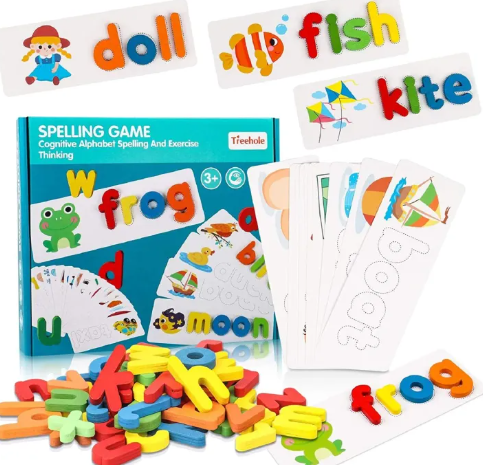 Spelling Educational Toy with Wooden Alphabets | Sight Words Spelling for Kids