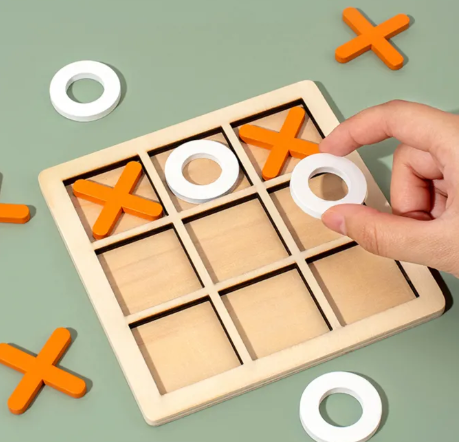 XO Board Game Toy Wooden Xo Board Game Fun Two-player Battle for Kids