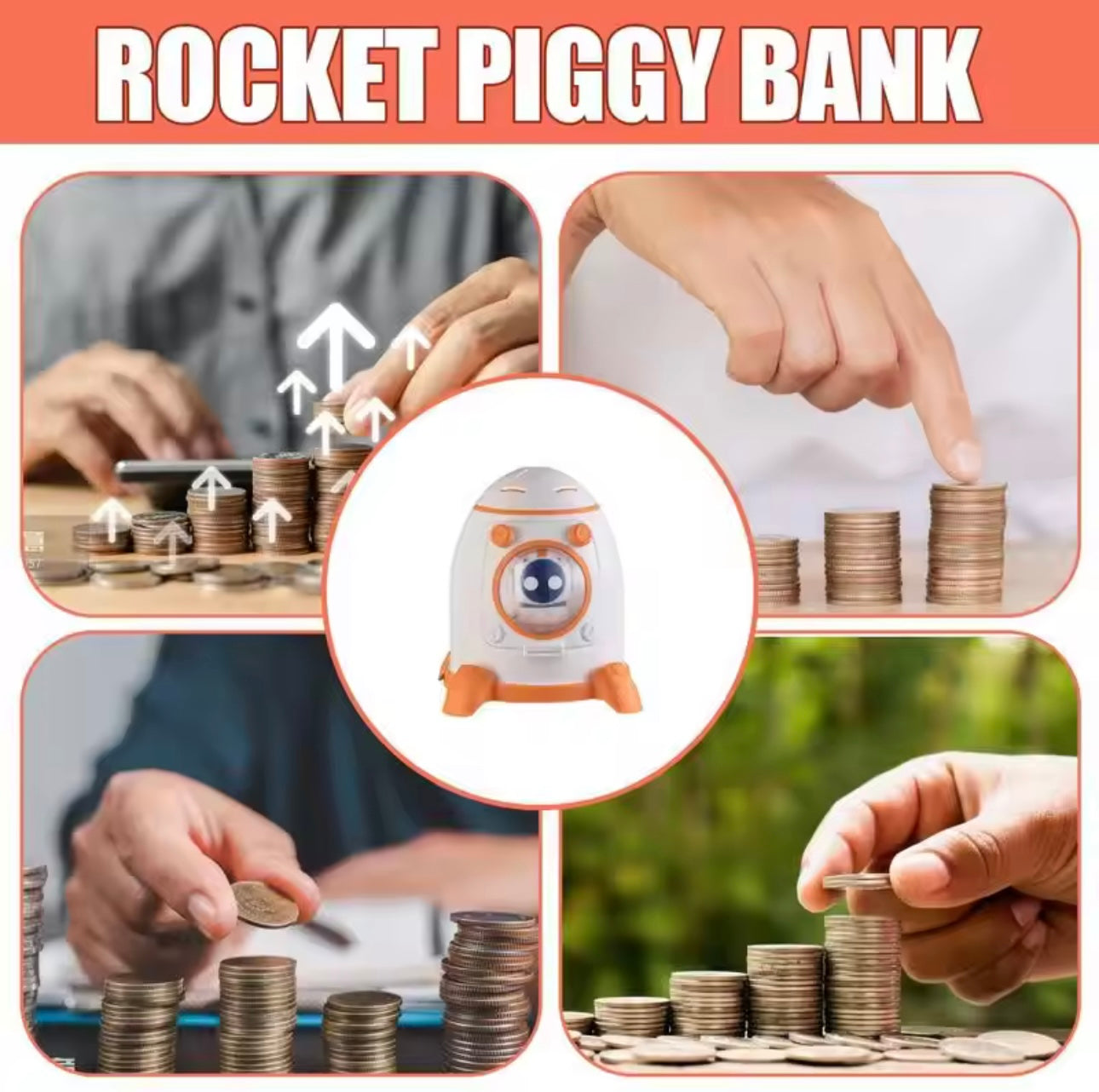 Rocket Japanese Piggy Bank Kids Creative Money Banking Toys Piggy Bank Money Saving Pot Coin Banks Coin Box With Lock