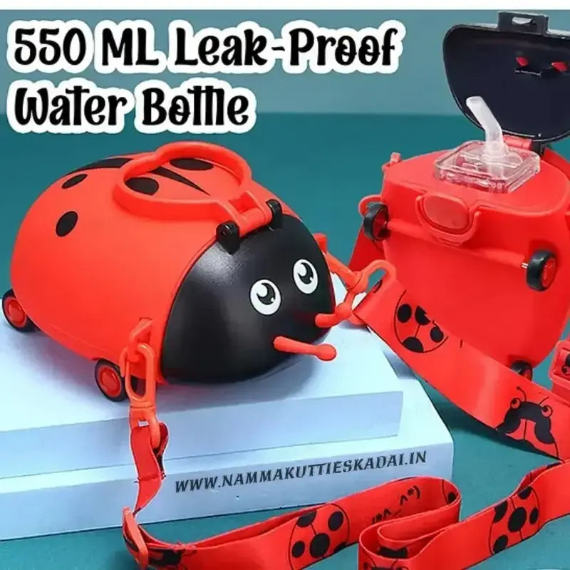 New gifts cute cartoon Ladybug plastic cups for kids children creative outdoor plastic water bottle with straw school bottle