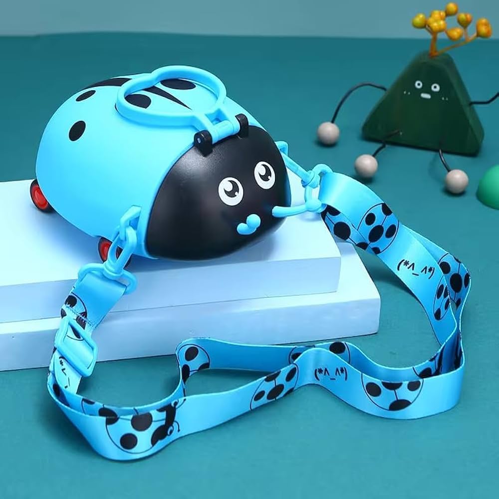 New gifts cute cartoon Ladybug plastic cups for kids children creative outdoor plastic water bottle with straw school bottle