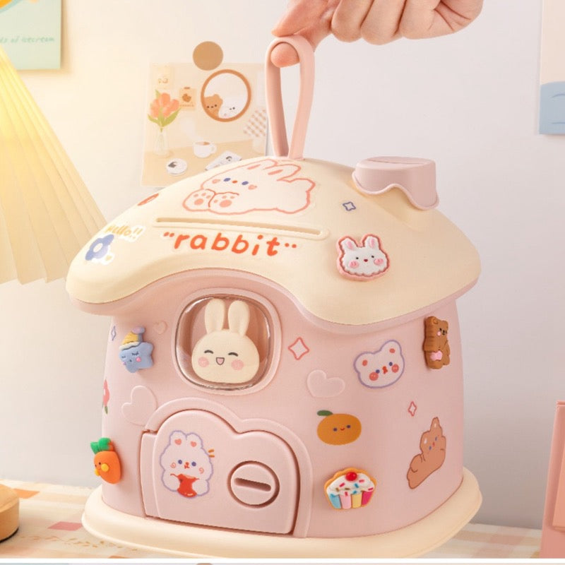 DIY Money Banking Toys Piggy Bank Kids Creative Money Saving Pot Coin Banks Coin Box With Lock Key Christmas Gift Toy for Girl