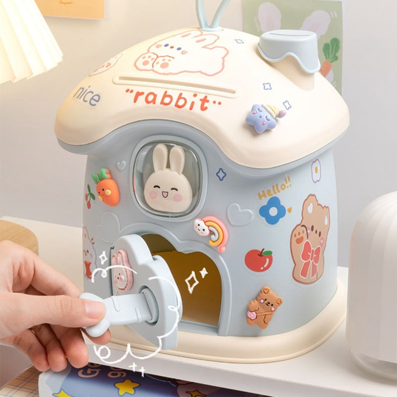 DIY Money Banking Toys Piggy Bank Kids Creative Money Saving Pot Coin Banks Coin Box With Lock Key Christmas Gift Toy for Girl