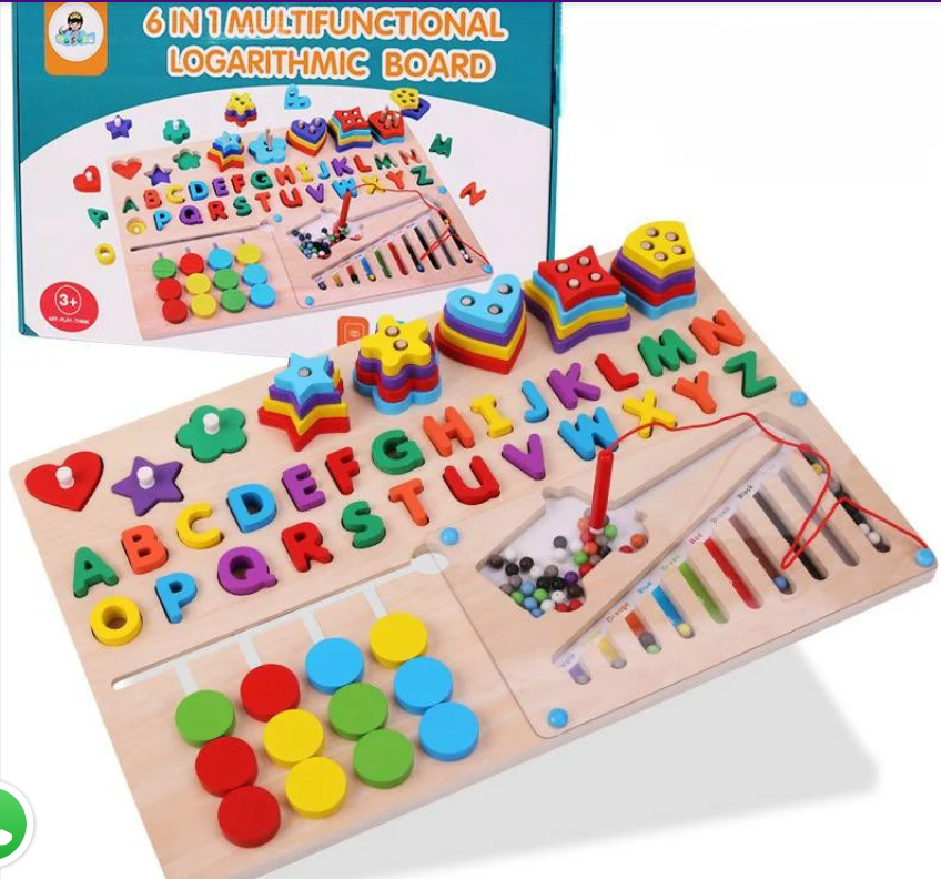 Wooden Multifunctional Sorting Logarithm Magnetic Beads Alphabet