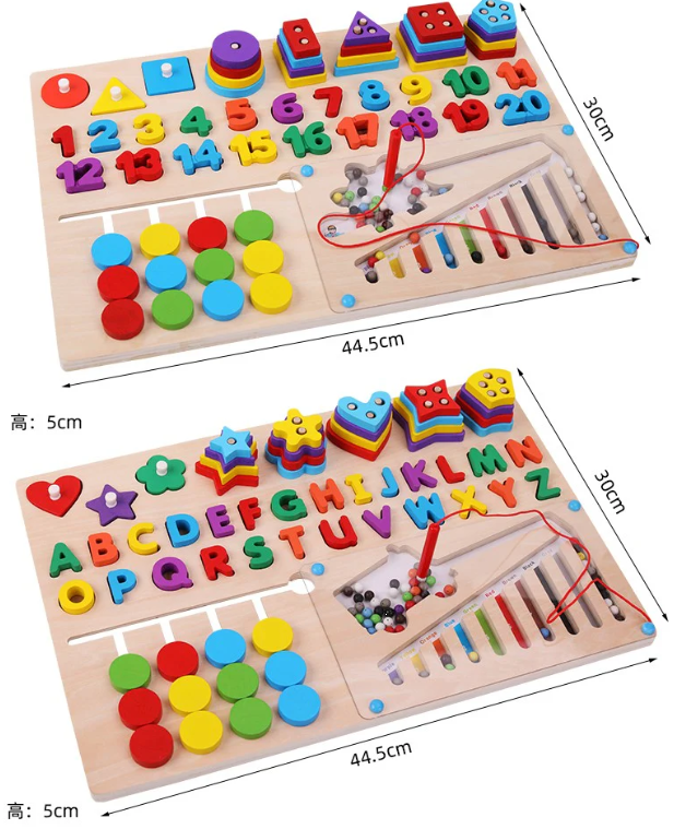 Wooden Multifunctional Sorting Logarithm Magnetic Beads Alphabet