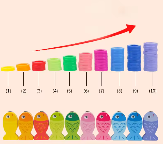 Kids Montessori Educational Wooden Math Toys Children Busy Board Count Shape Colors Match Fishing Puzzle Learning Toys Gifts