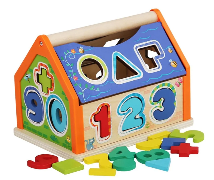 Wooden Digital Number & Shapes Smart Big House