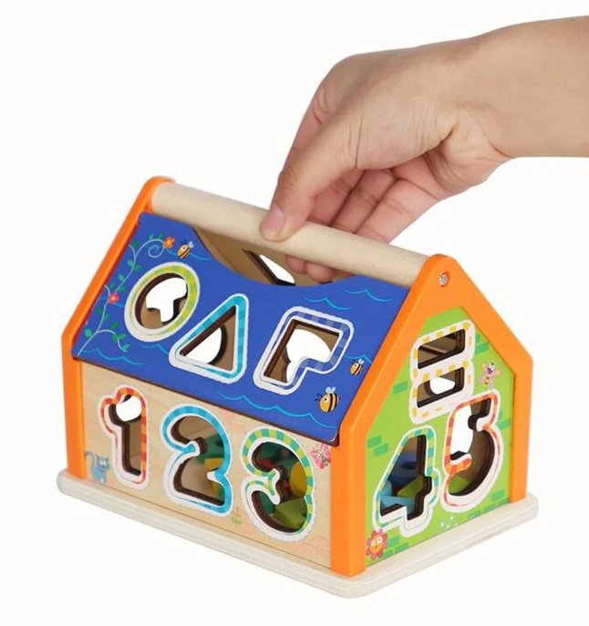 Wooden Digital Number & Shapes Smart Big House