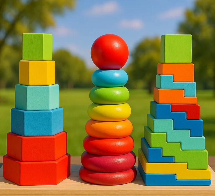 Wooden Rainbow Tower - Three Column